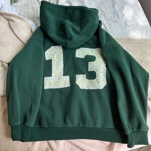 Hand embroidered oversized hoodie